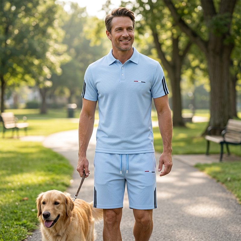 Set casual da uomo con maglietta a maniche corte e pantaloncini