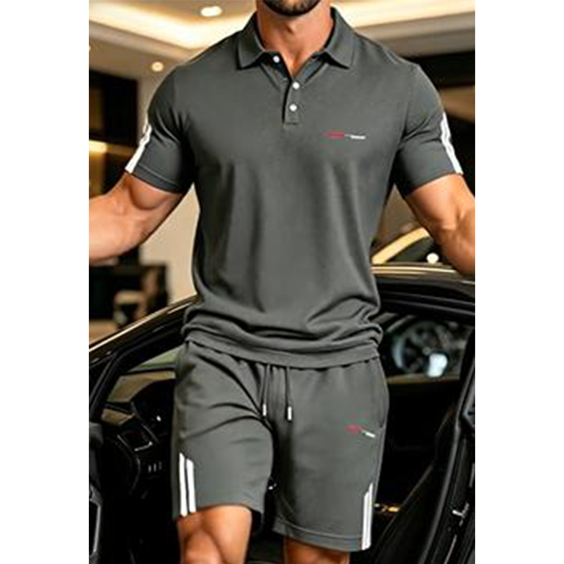 Set casual da uomo con maglietta a maniche corte e pantaloncini