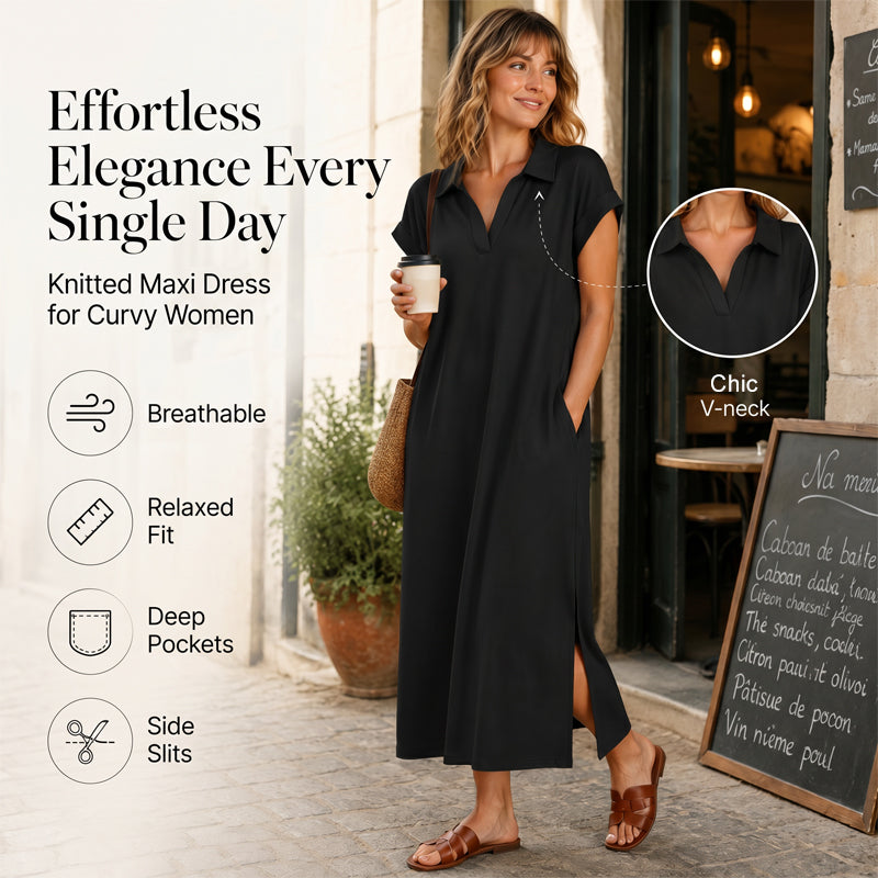 Maxi dress casual da donna con spacco laterale