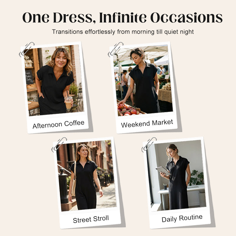Maxi dress casual da donna con spacco laterale