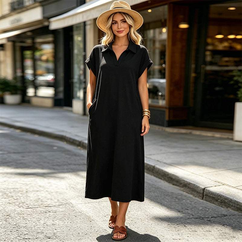 Maxi dress casual da donna con spacco laterale