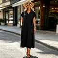 Maxi dress casual da donna con spacco laterale