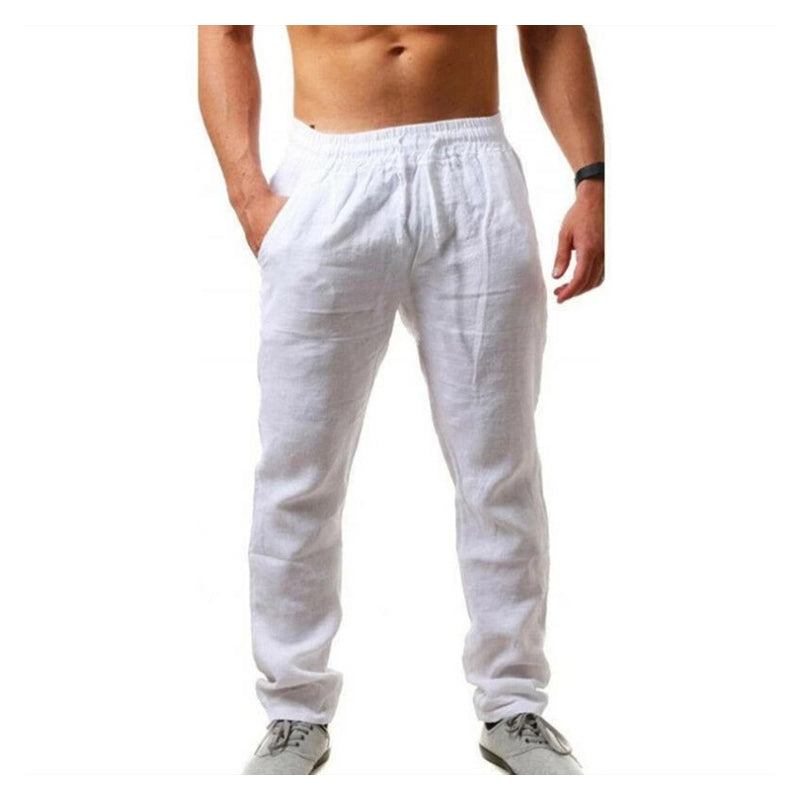 Casual linnen broek voor heren met trekkoord