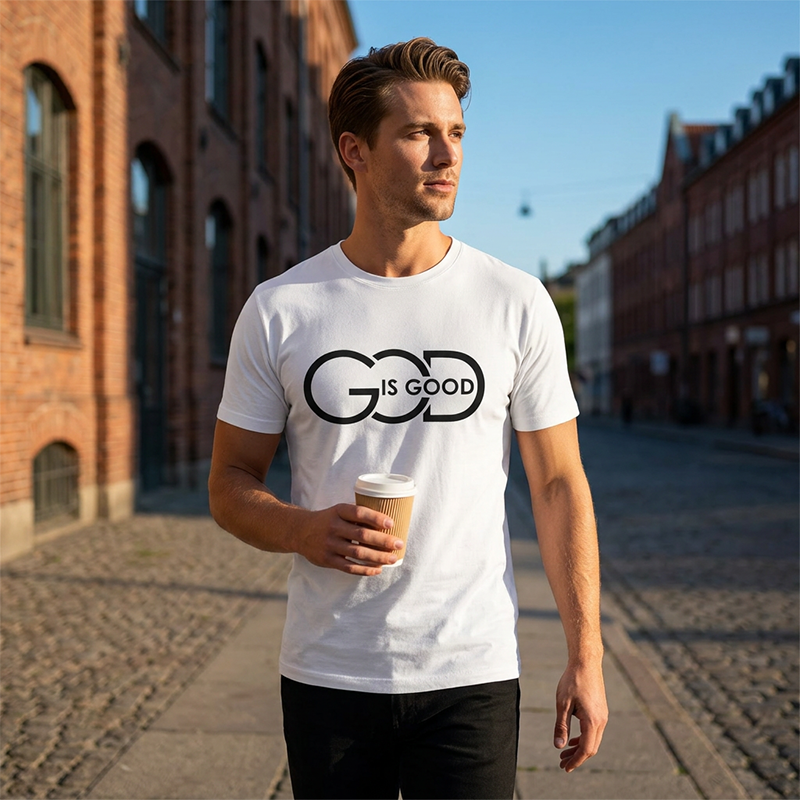T-shirt voor dames met grafische print en ronde hals