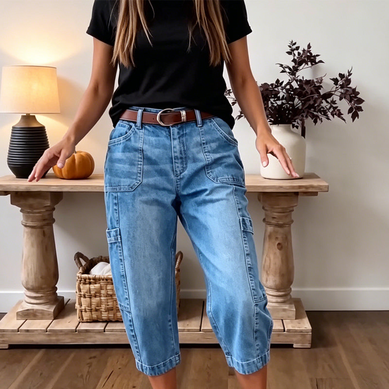 Casual cropped stretchjeans voor dames