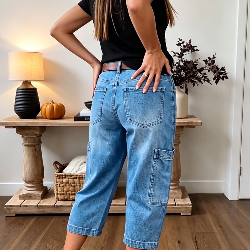 Casual cropped stretchjeans voor dames