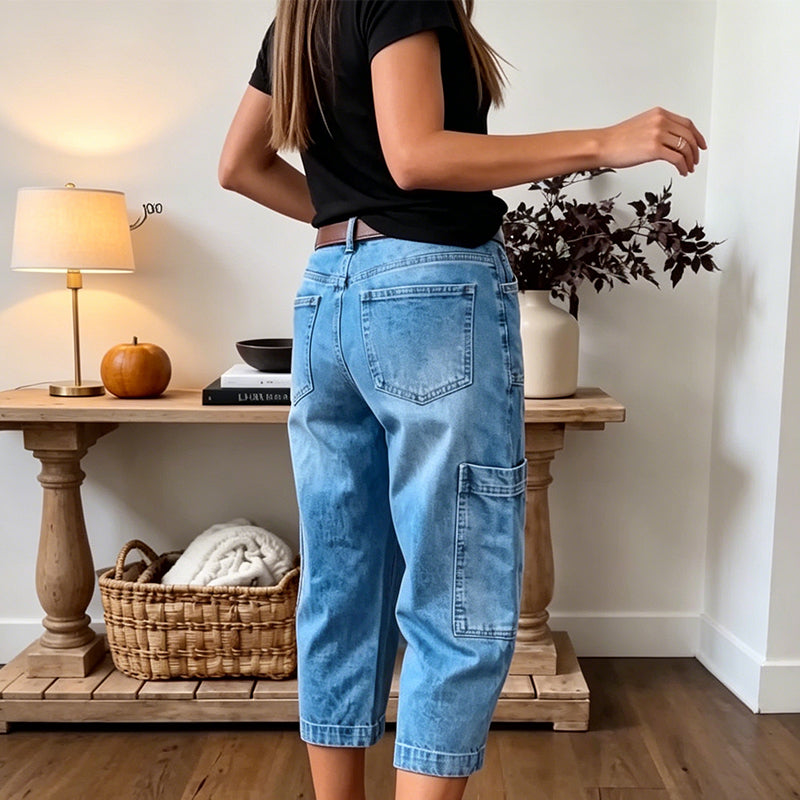 Casual cropped stretchjeans voor dames