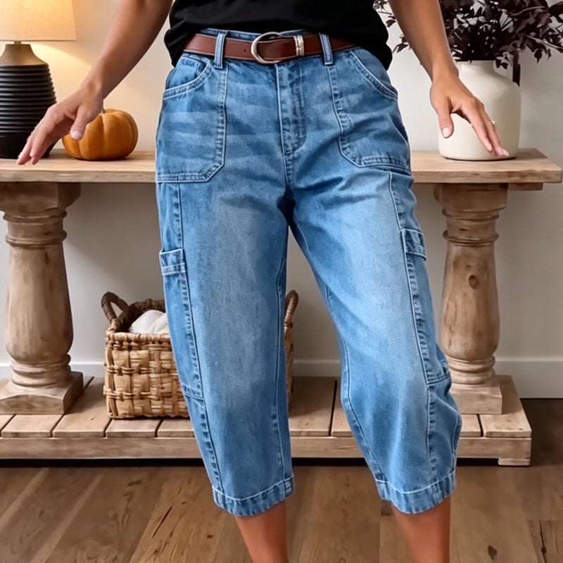 Casual cropped stretchjeans voor dames