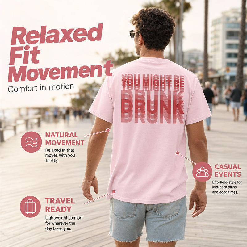 Shirt voor heren met korte mouwen, ronde hals en grafische print