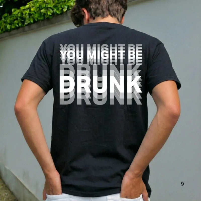 Shirt voor heren met korte mouwen, ronde hals en grafische print