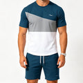 Ensemble homme avec t-shirt et short à empiècements colorés