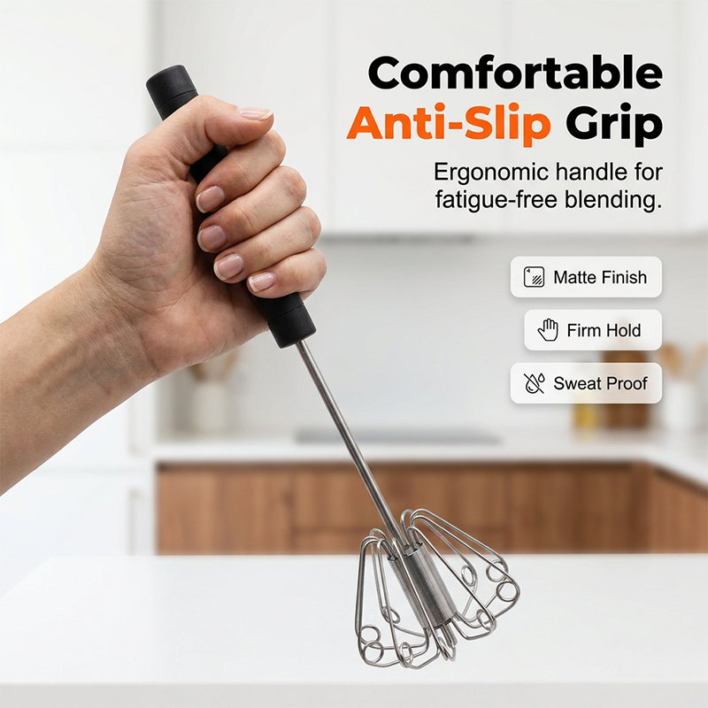 Frusta manuale per uova in acciaio inox gratuita | Sbattimento senza fatica ¨C niente schizzi di impasto, lavabile in lavastoviglie e progettata per durare