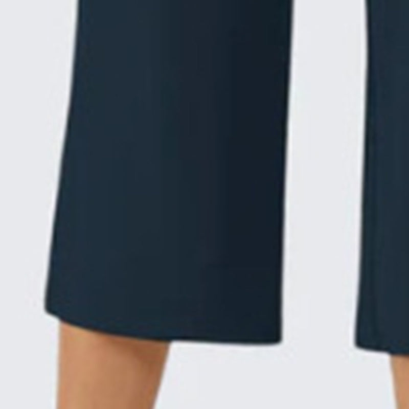 Pantalon décontracté large raccourci pour femme - poches latérales, respirant et polyvalent