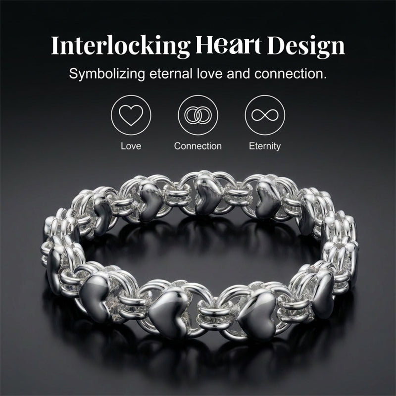 Bracciale con ciondolo a cuore e doppia catena FreeDouble