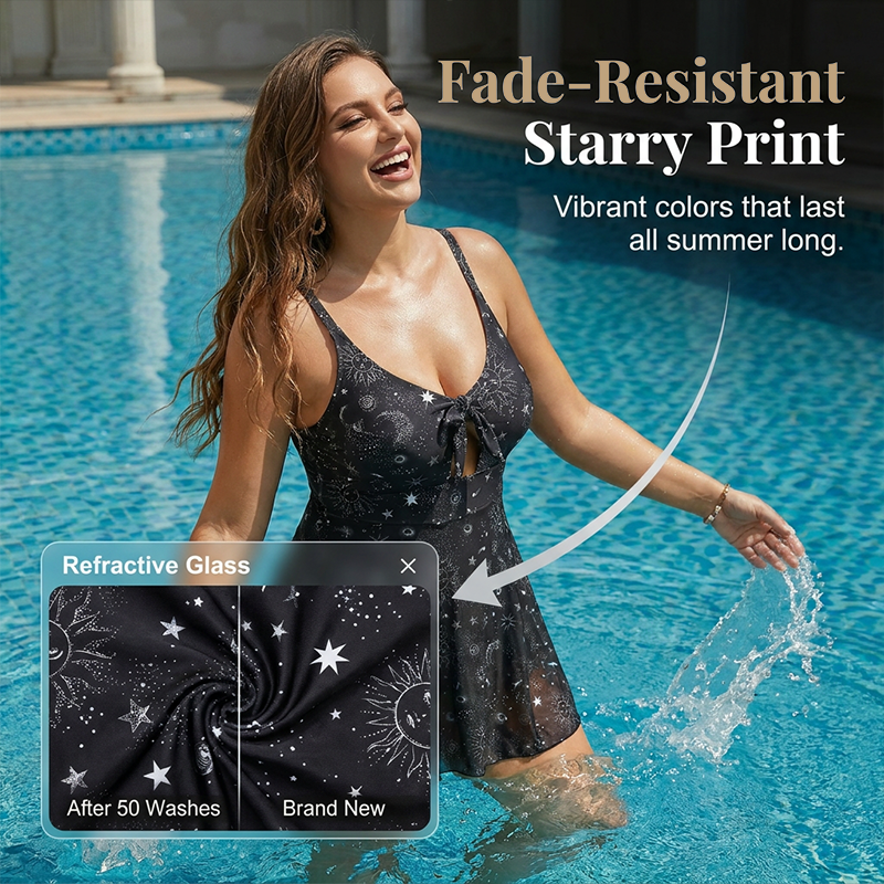 Maillot de bain robe NOW à imprimé étoilé