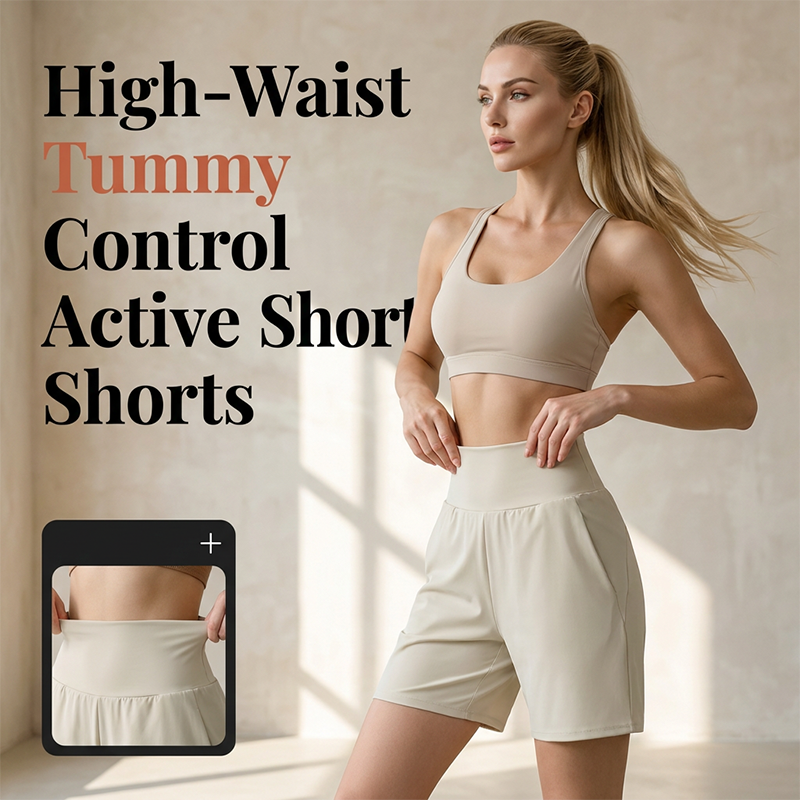 Shorts deportivos de running holgados de cintura alta para mujer