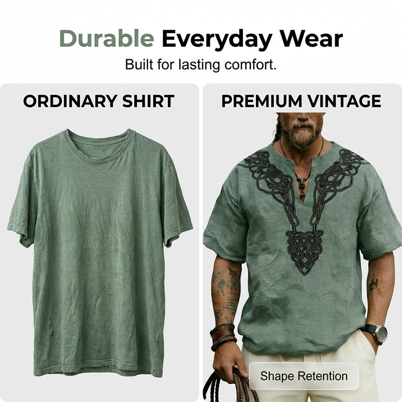 Chemise vintage à manches courtes pour homme