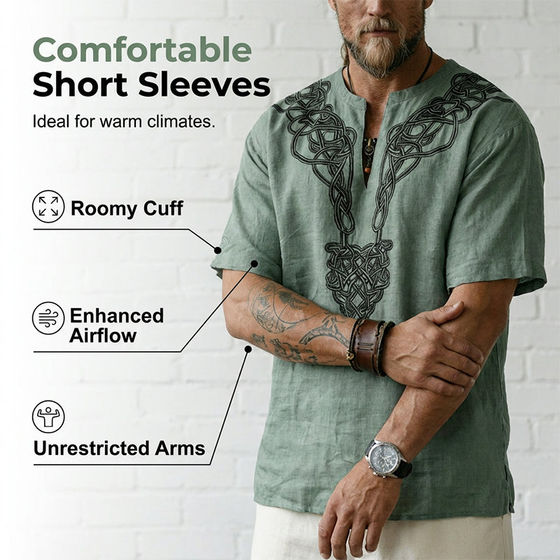 Chemise vintage à manches courtes pour homme