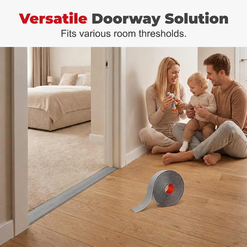 Perfil de transición autoadhesivo versátil para suelos ¨C Flexible, se puede cortar a medida y sirve para azulejos, madera, laminado y hormigón