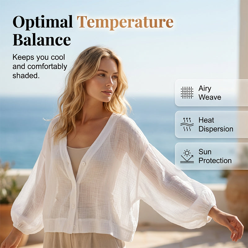 Chemise légère anti-UV pour femme, veste décontractée ample et transparente