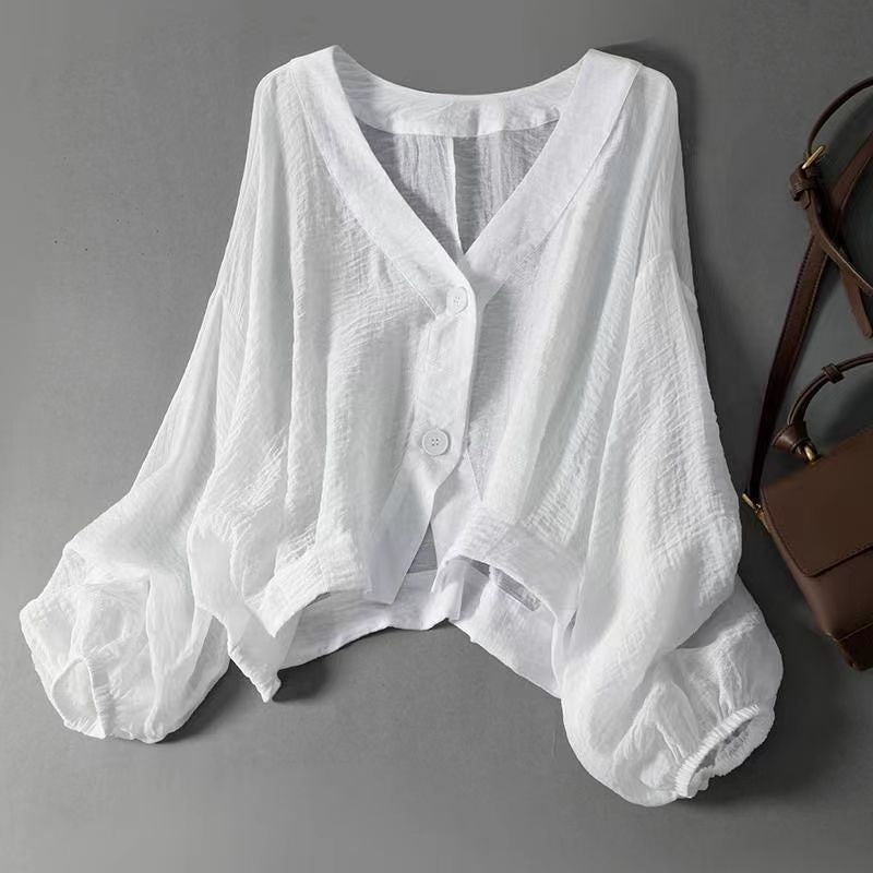 Chemise légère anti-UV pour femme, veste décontractée ample et transparente