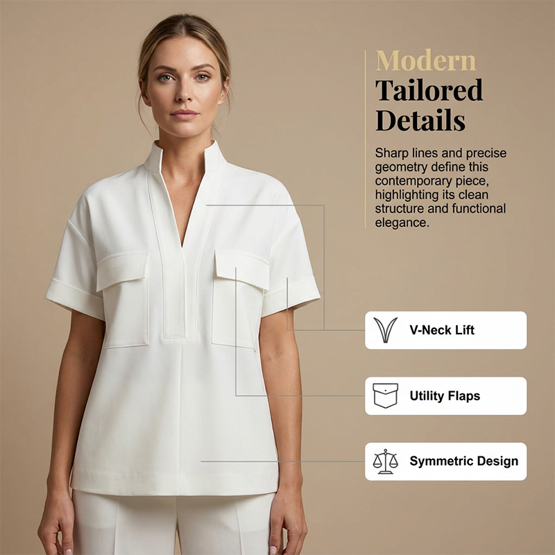 Conjunto de dos piezas holgado de color liso para mujer