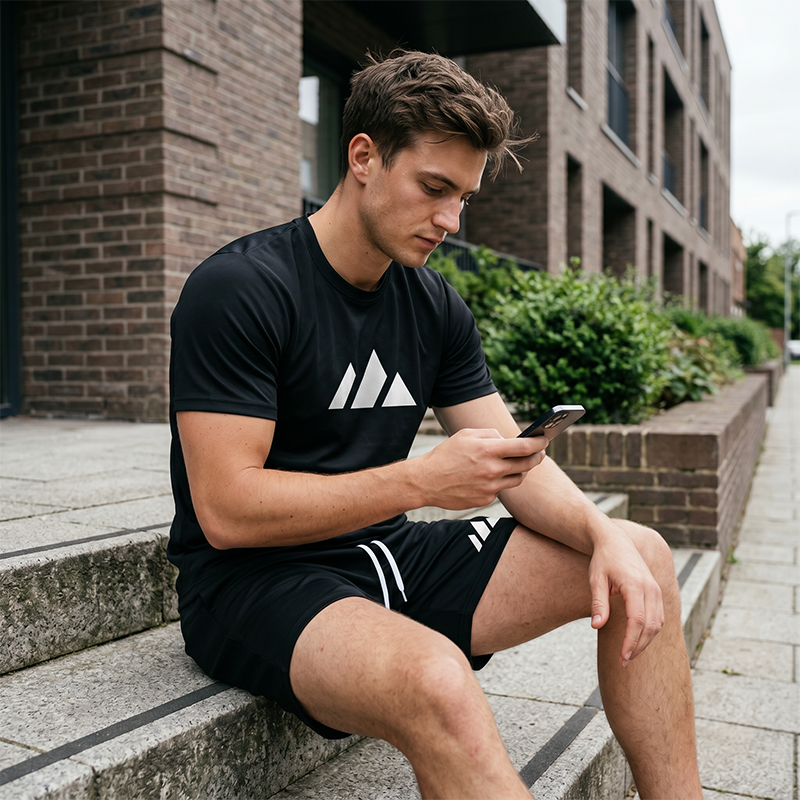 Men's Short Sleeve T-Shirt & Drawstring Shorts Set