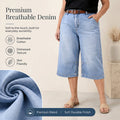 Shorts bermuda en denim à coupe décontractée pour femme