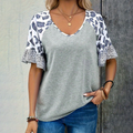 Casual damestop met luipaardprint en V-hals