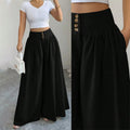 Pantalones de mujer de cintura alta, plisados y de pierna ancha