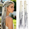 Extension per capelli pre-intrecciate in stile Maillard - Treccine bohémien, dettagli metallici, perfette per i festival