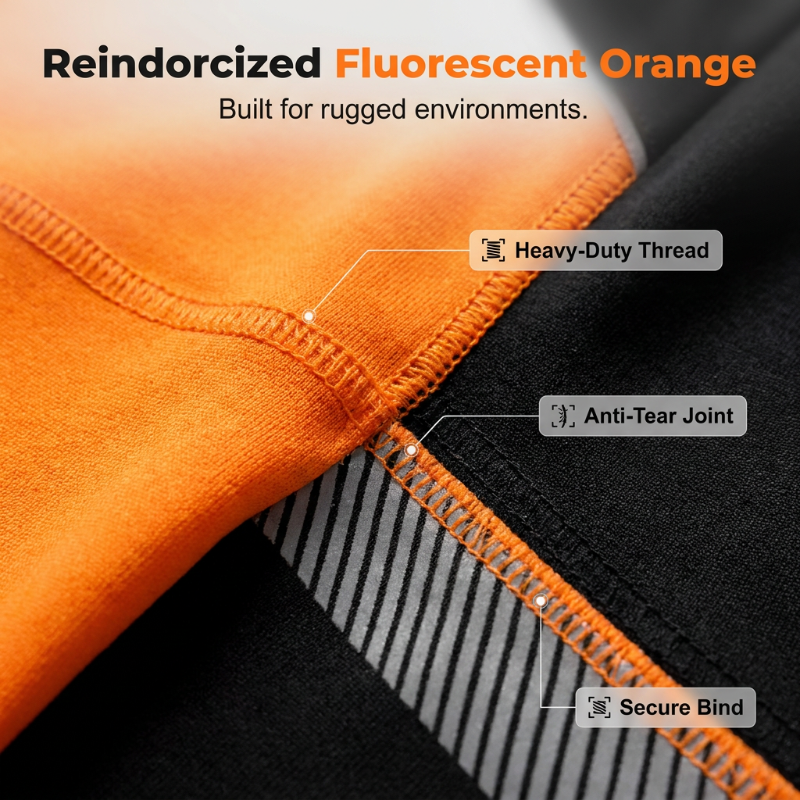 T-shirt de sport fluorescent à empiècements de couleur pour homme, haut de sécurité d’extérieur