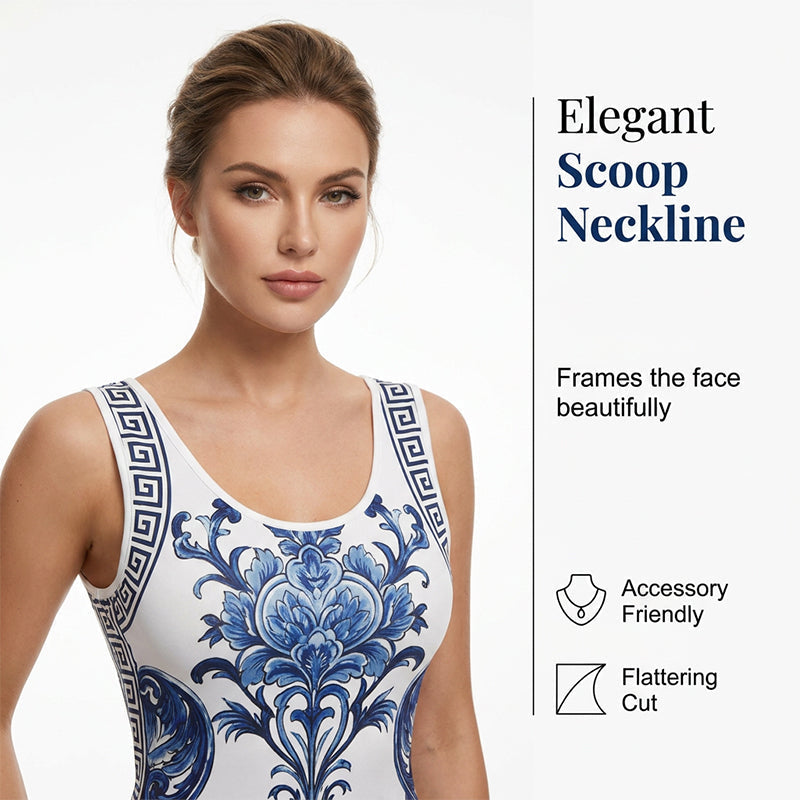 Vestido largo clásico con estampado floral para mujer
