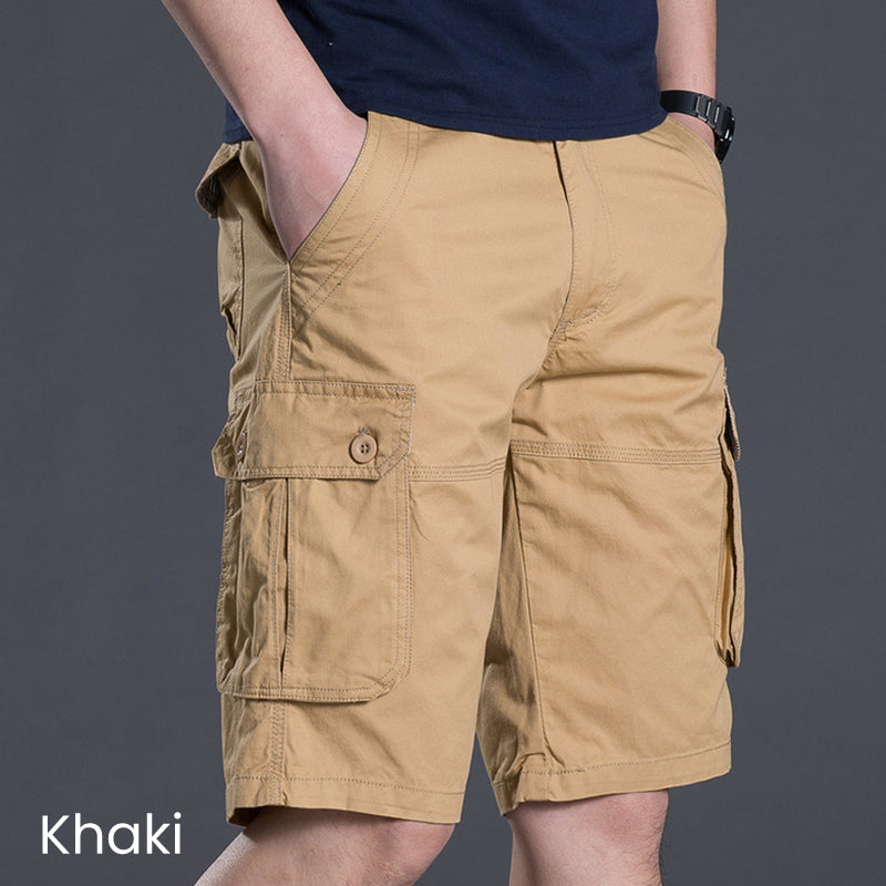 Pantalones cortos cargo para hombre con múltiples bolsillos