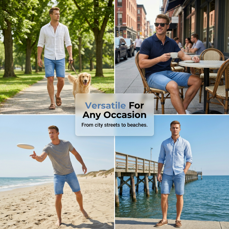 Men's Summer Lightweight Denim Shorts