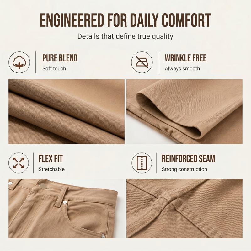 Pantaloni casual da uomo a gamba dritta