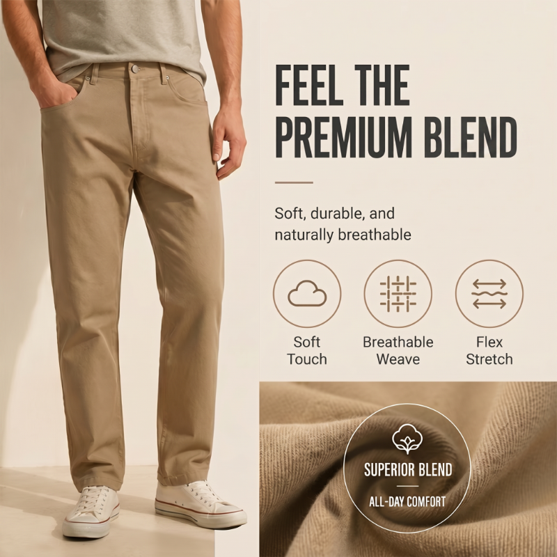 Pantaloni casual da uomo a gamba dritta