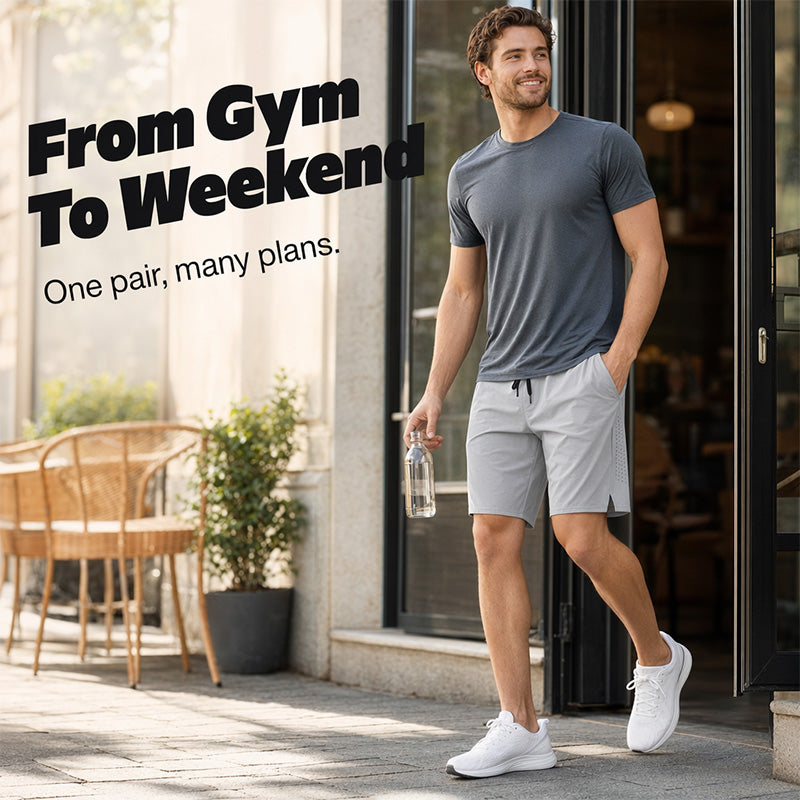 Men's Quick Dry Sports Shorts with Zipper Pockets