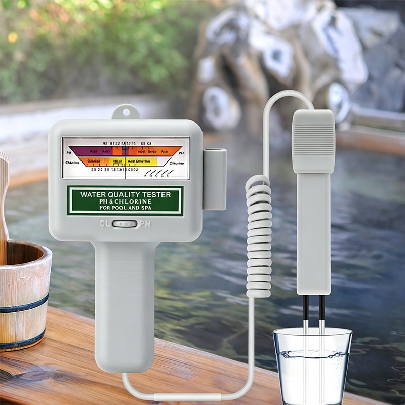 Probador de pH y cloro ¨C sondas dobles, cable retráctil, portátil, para piscinas y spas