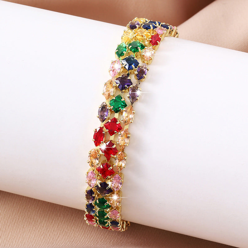 NU: elegante veelkleurige tennisarmband voor dames