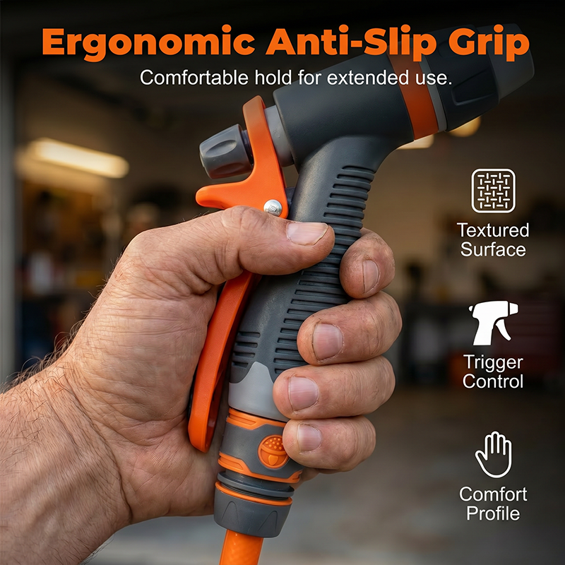 Household Car Wash Water Gun-Adjustable Spray, Anti-Slip Grip & Universal Connectors for Effortless Home & Vehicle Cleaning