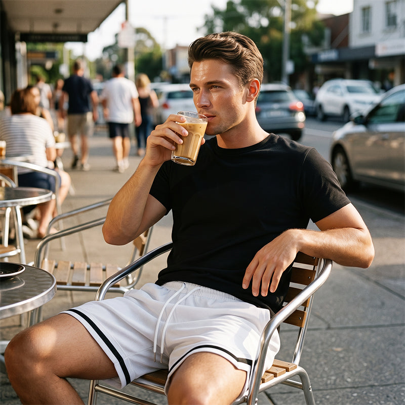 Pantaloncini sportivi da uomo con coulisse e ad asciugatura rapida