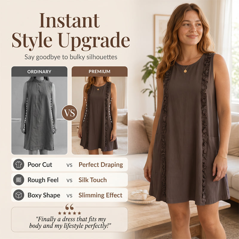 Women's Elegant Sleeveless Ruffle Dress