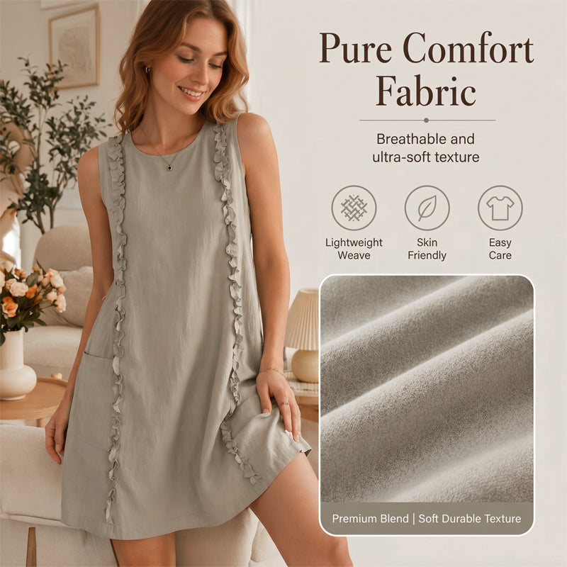 Women's Elegant Sleeveless Ruffle Dress