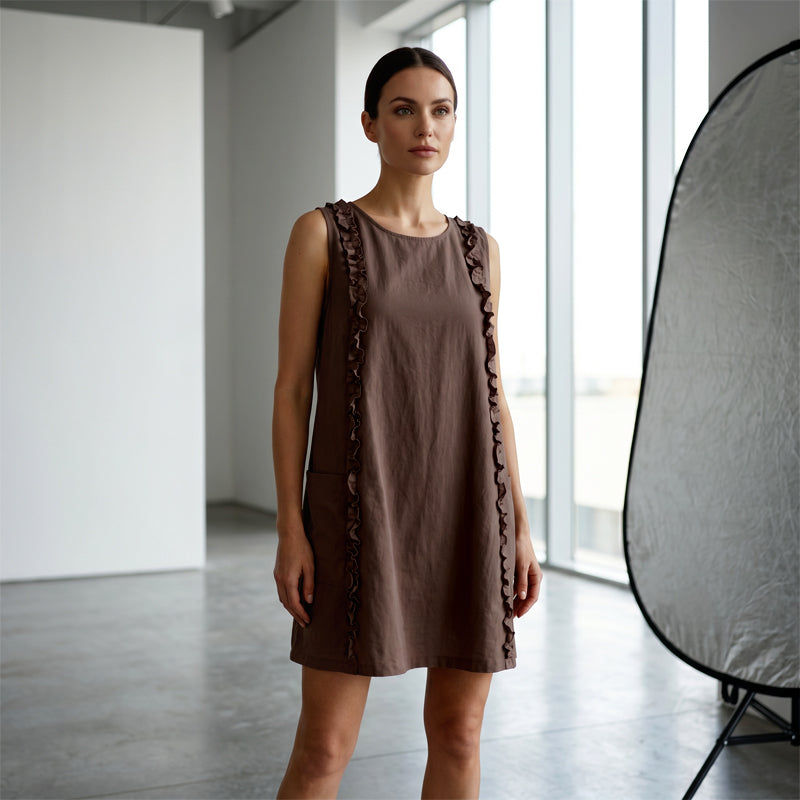 Women's Elegant Sleeveless Ruffle Dress