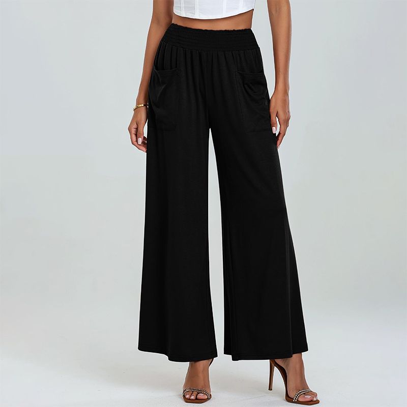 Pantalones informales de pierna ancha para mujer