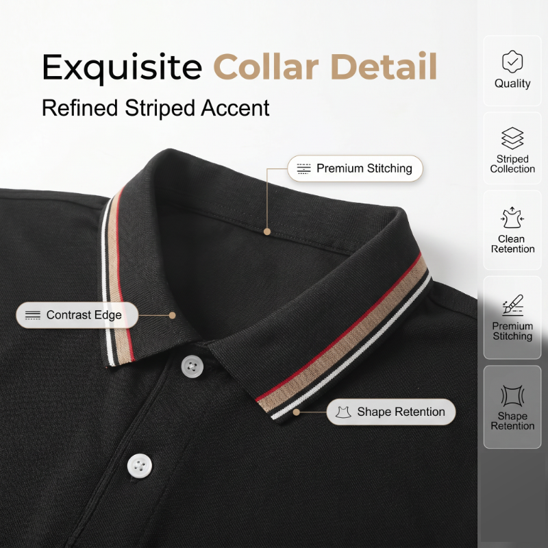 T-shirt à manches courtes pour homme, col contrastant, séchage rapide et style tendance