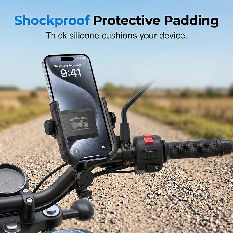 2026 Supporto per smartphone da bici a sgancio rapido ¨C SecureLock e imbottitura antiurto