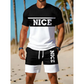 Ensemble pour homme avec t-shirt et short à empiècements contrastants