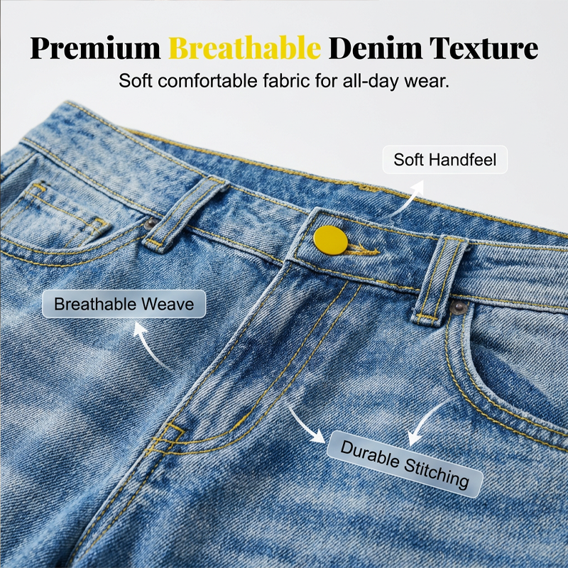 Jeans casual da donna dalla vestibilità ampia e gamba dritta